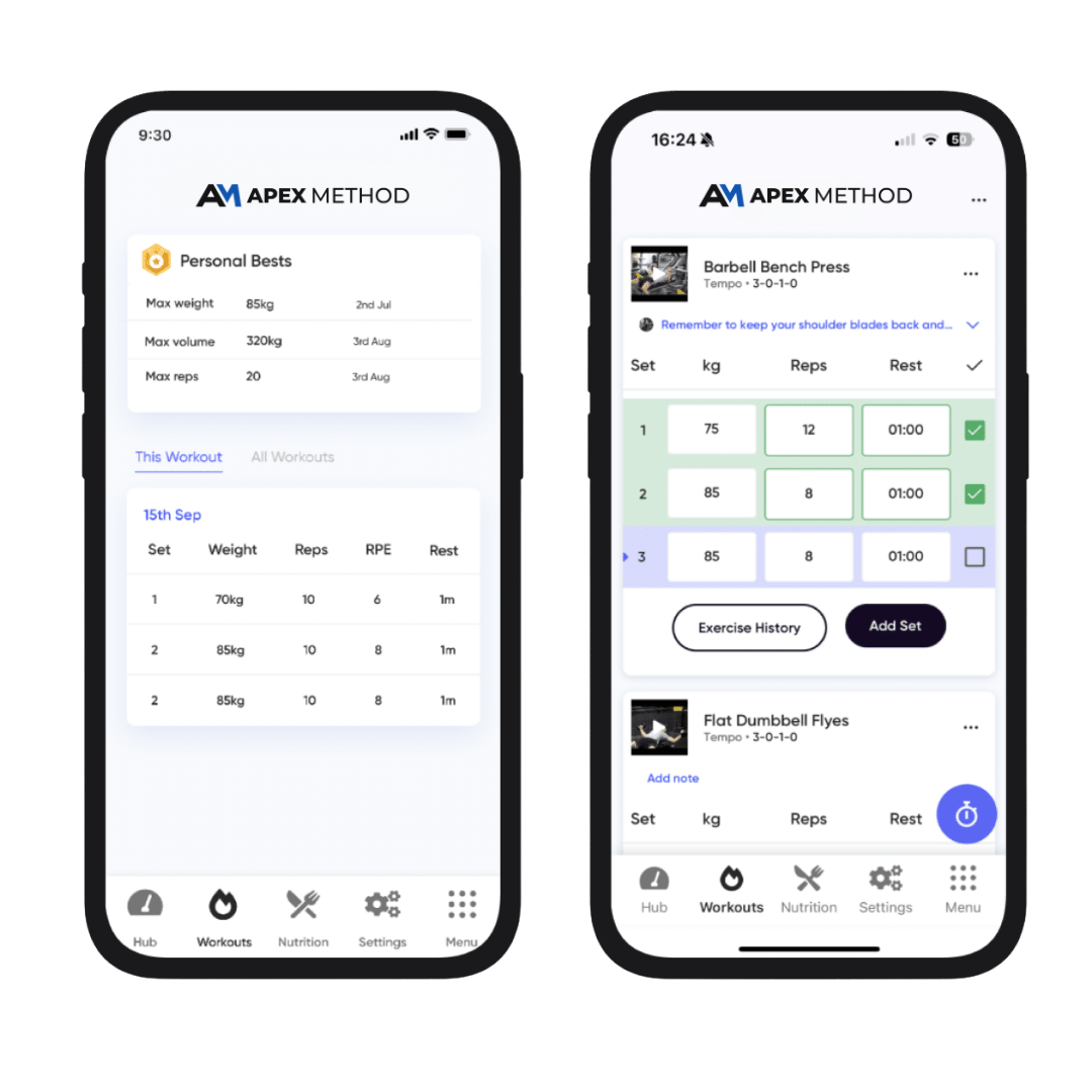 Rutinas en la app Apex Method