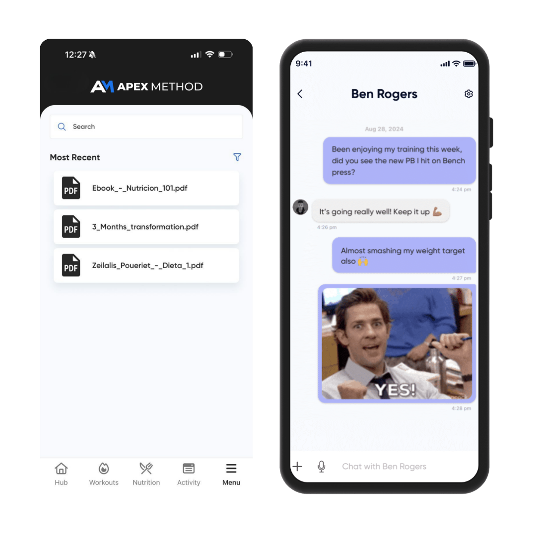 Files y Chat en la app Apex Method